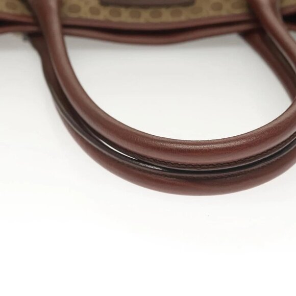 Salvatore Ferragamo Gancini Tote Bag Canvas Brown Silver Auth - Picture 13 of 16